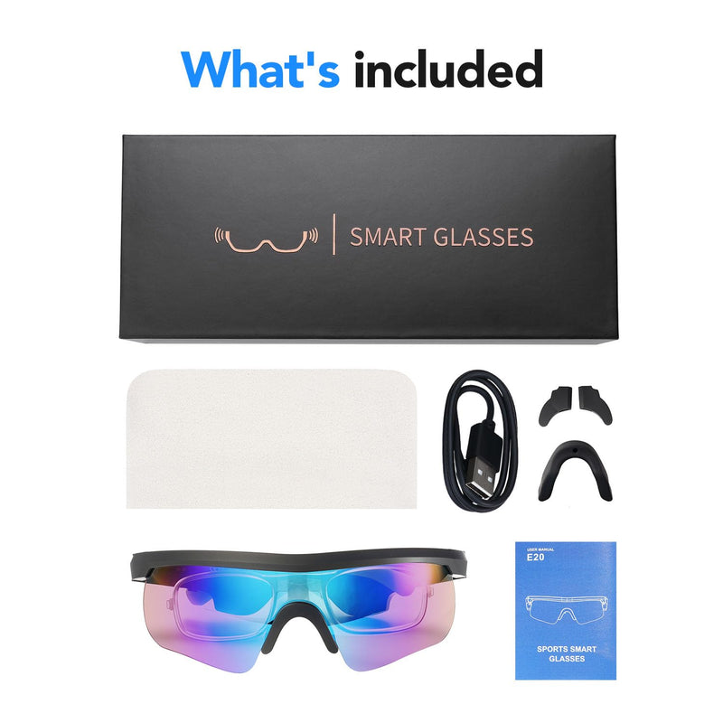 Sporty Bluetooth Safety Audio Glasses with Enhanced Mic Silicone Sleeve | King Will, Water-Resistant & UV Protection, For Cycling & Outdoor, Enhanced HIFI Stereo Effects, Fast Charging, 8H Playtime