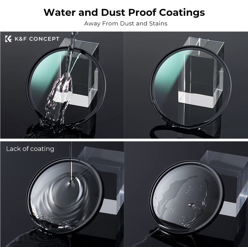 K&F Concept 55mm MC UV Protection Filter Shockproof Tempered Optical Glass with 28 Multi-Layer Coatings HD/Waterproof/Scratch Resistant for 55mm Camera Lens
