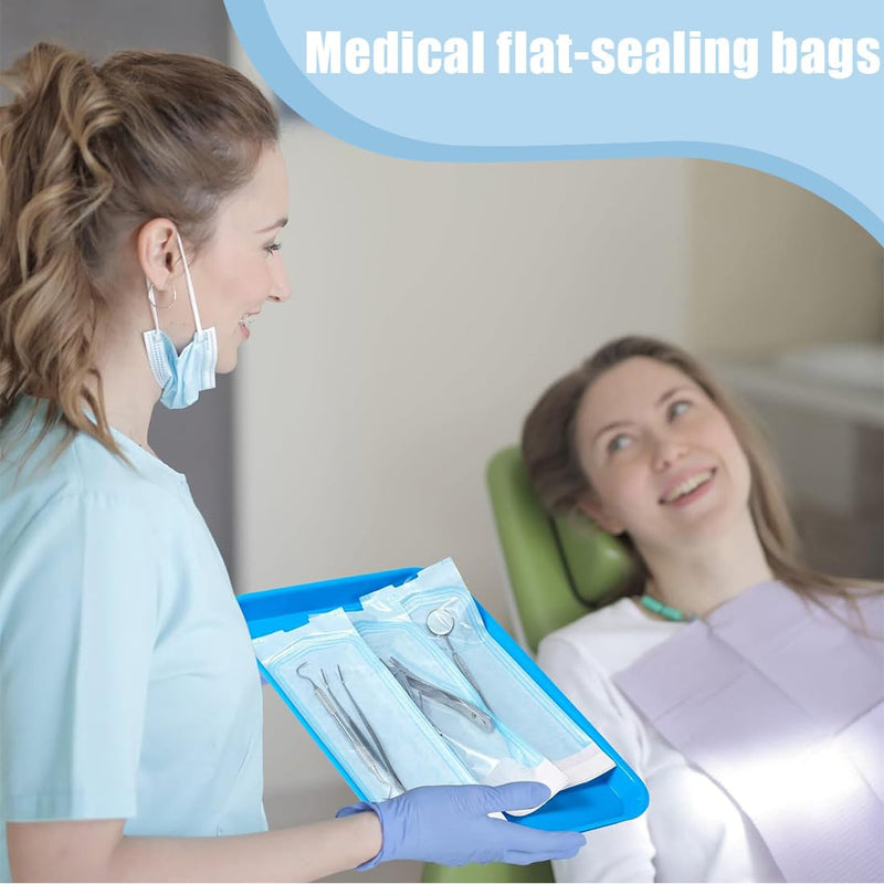 Pack of 150 Sterilisation Bags, Self-Adhesive Sterilisation Bags, Disposable Steriliser Bags for Cleaning Tools, Self-Sealing Sterilisation Bag, Sealing Sterilising Bag