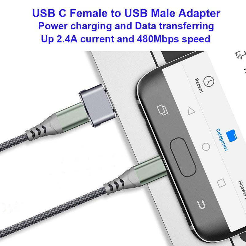 USB C Female to USB Male Adapter 2Pack and Micro USB to USB C Adapter 4Pack