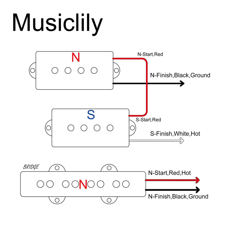 [AUSTRALIA] - Artec POA4-JOA4 Alnico 5 Vintage Tone PJ Bass Pickups Neck Bridge Pickups Set for 4-String Precision Jazz Bass Electric Bass, Black 