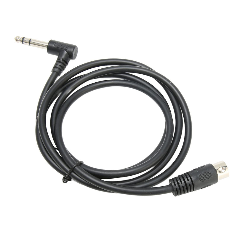 Goshyda 1/4 Inch to DIN 5 Pin Cable, 90 Degree 6.35mm Male to MIDI 5Pin Male TRS Stereo Audio Cable for Speaker, Amplifier, Mixer, MIDI Keyboard, 4.9ft