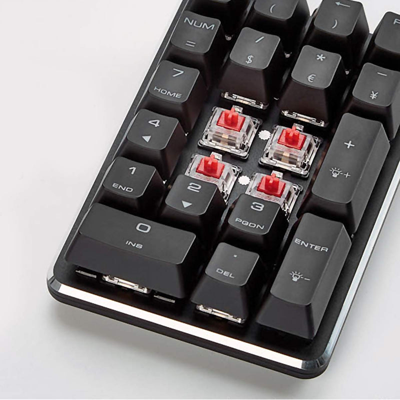 Mechanical Numeric Keypad GATERON Red Switch 2.4G Wireless Gaming Keypad 21 Keys Mini Numpad Portable Keypad Extended Layout Black Magicforce by Qisan