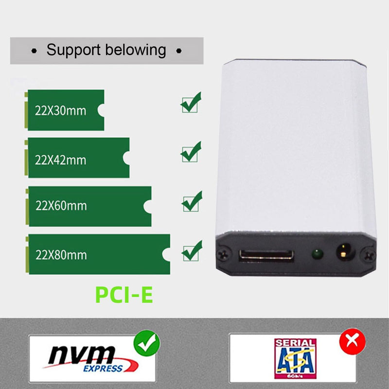 Oculink SFF-8612 SFF-8611 to M.2 NGFF M-Key to NVME PCIe SSD 2280 SSD Enclosure Adapter for Mainboard 4X-Oculink to NVME Adapter Enclosure