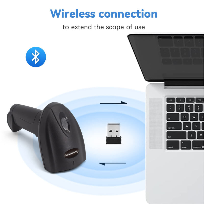 [AUSTRALIA] - Bluetooth QR Code Scanner - Book Scanner for Personal Library Libib, 1D 2D Codes Scanners for Laptop Computer Mac iPhone Android, Wireless Bluetooth Bar Code Scanner (Without Stand) without stand 