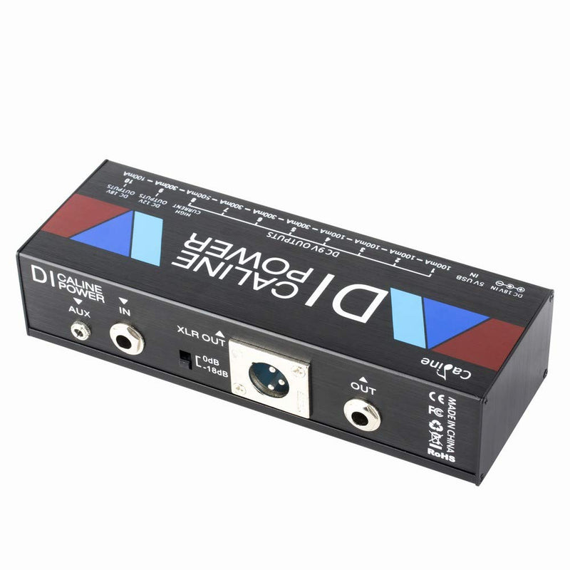 Caline Guitar Pedal Power Supply,DI Box Pedal Board Power Supply,Multi Pedal Power with AUX and USB in