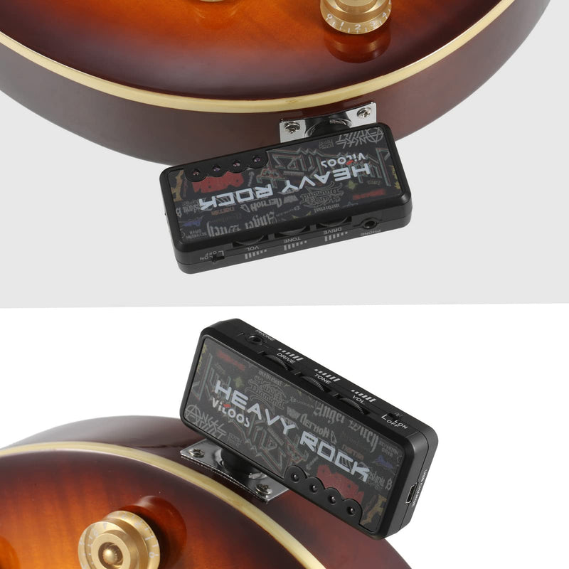 Electric Guitar Plug Mini Headphone Amp Amplifier Heavy Rock Compact Portable
