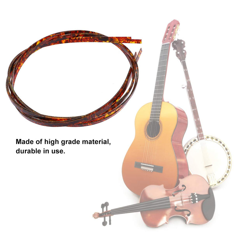 HEALLILY 2pcs Plastic Binding Purfling Strip for Guitar Acoustic Classical Guitar Bass Strip Body Binding Inlay (Brown) White Guitar Brown