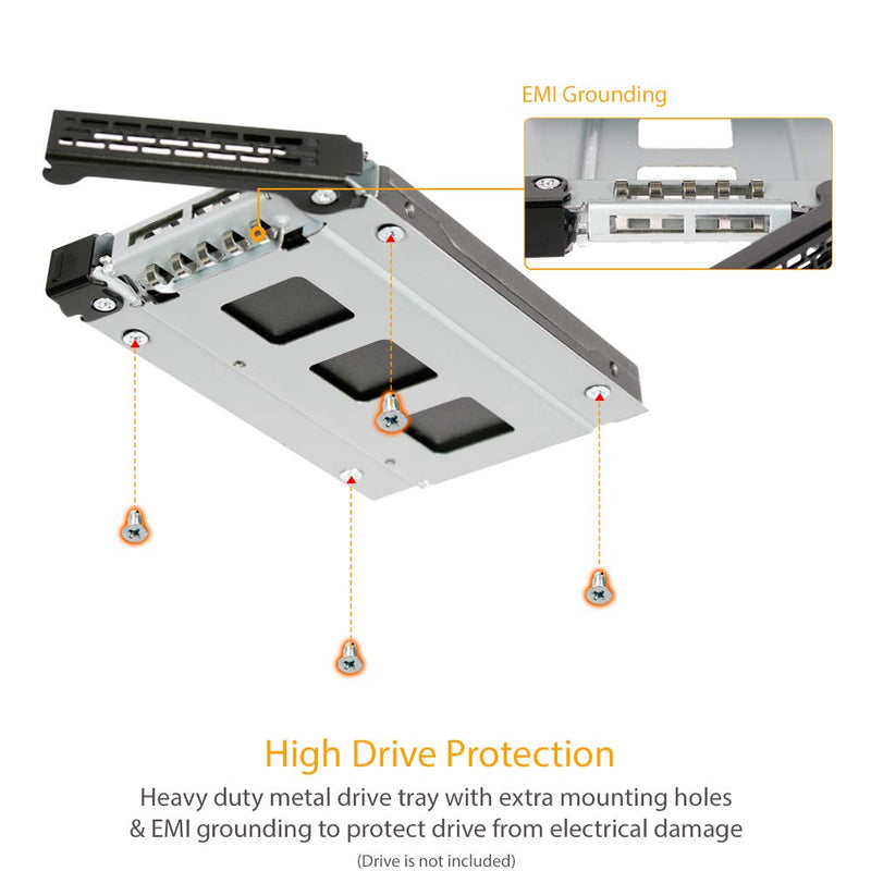 ICY DOCK 2.5” SATA/SAS HDD/SSD Rugged Full Metal Mobile Rack for Slim ODD or Slim FDD Bay | ToughArmor MB411SPO-B