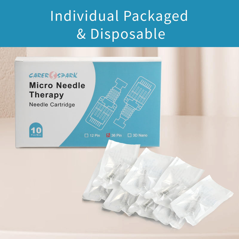 [AUSTRALIA] - CARER SPARK Microneedle 10 x 36 Needle Length Adjustable 0.25mm - 2mm Microneedle Device Replacement Syringe Head Threaded Connector 36 Nadel 