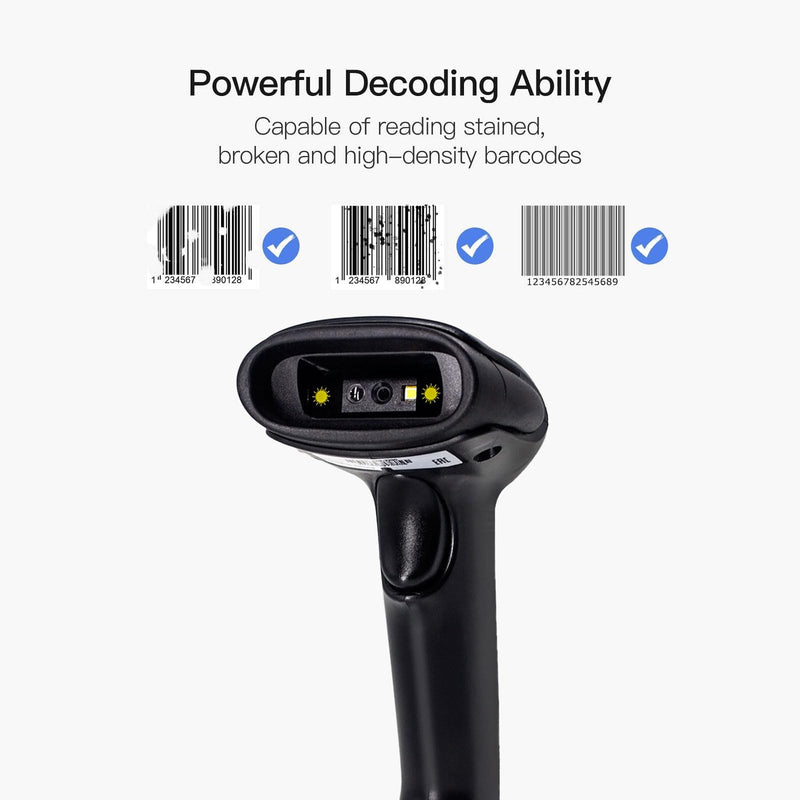 [AUSTRALIA] - Alacrity 1D 2D Barcode Scanner with Adjustable Stand Handheld Handsfree USB QR Barcode Reader Wired Plug and Play Automatic Scanning Available CMOS Image Bar Code Reader 2D with Stand USB 