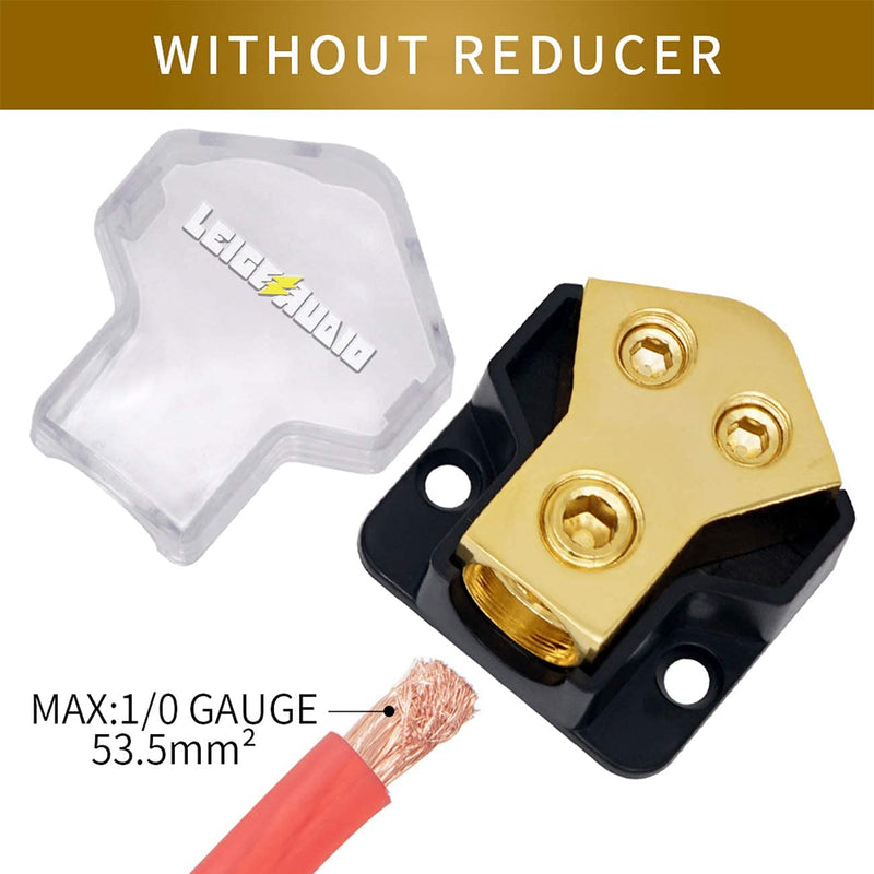 2PACK 0/2/4 Gauge in 4/8 Gauge Out 2 Way Amp Copper Power Distribution Block for Car Audio Splitter 2PACK
