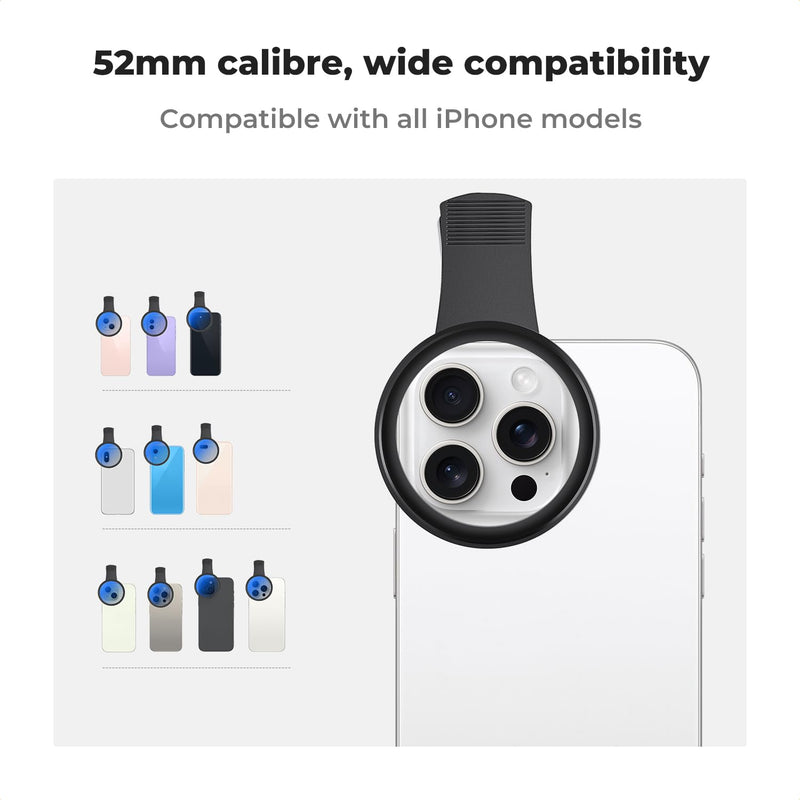[AUSTRALIA] - K&F Concept 52mm Clip-on CPL Phone Camera Lens Filter Kit, Circular Polarizer Polarizing Filter Compatible with iPhone 15 14 13 12 11 
