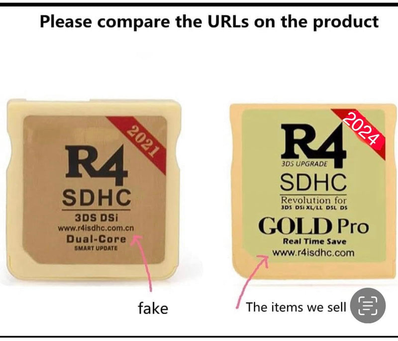 [AUSTRALIA] - R4 SDHC 2024 Gold Adapter with 32 GB Micro SD with YS Menu with 500 in 1 Will Work On DS DSI DSIXL 2DS 2DSXL 3DS 3DSXL 