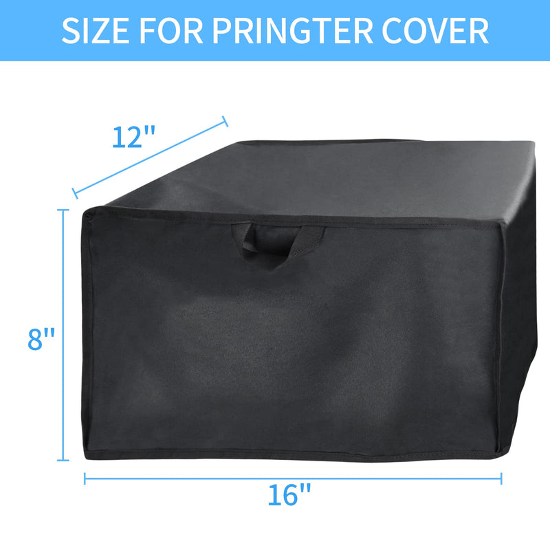 Jungda Printer Dust Cover, 600D Waterproof Universal Printer Cover for HP/EPSON/Canon/Brother Printer Protector - 16 x 12 x 8 Inch 16" x 12" x 8"