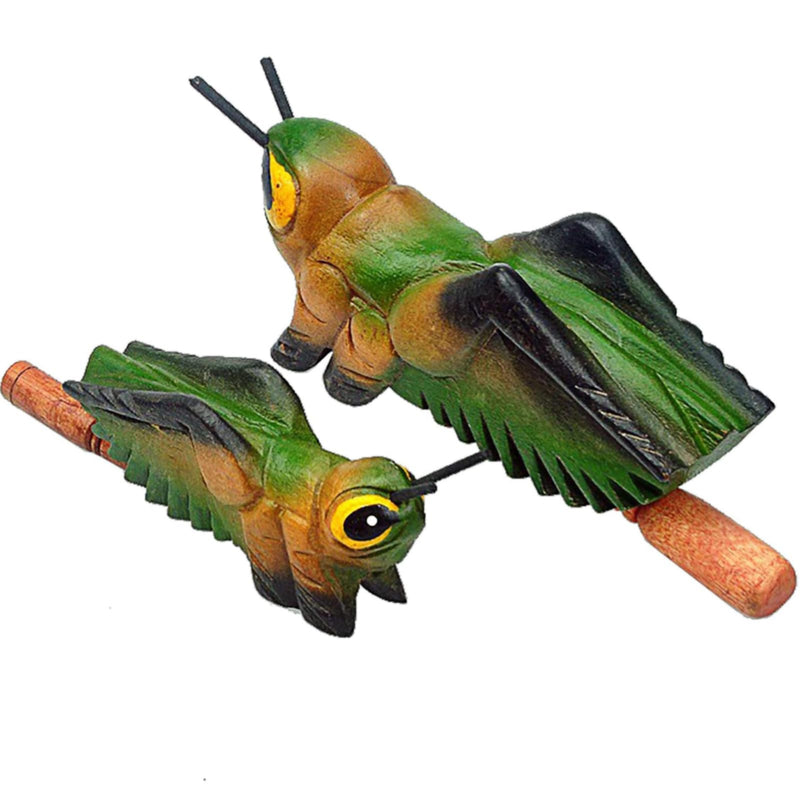 3 Pcs Handmade Wooden Percussion Instruments Animal Set, 3 Inch Wooden Frog, 4 Inch Wooden Cricket, and 2.3 Inch Wooden Owl, Artistic Craft and Unique Gift (Small) S- 3"Frog 4"Cricket 2"Owl