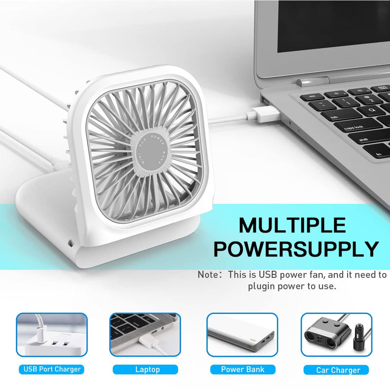 AICase Handheld Portable Mini Fan Small Battery Operated Fan 6 in 1 Personal Fan 3000 mAh USB Rechargeable,3 Speed Adjustable,Neck lanyard for Office Outdoor Travel Neck lanyard white