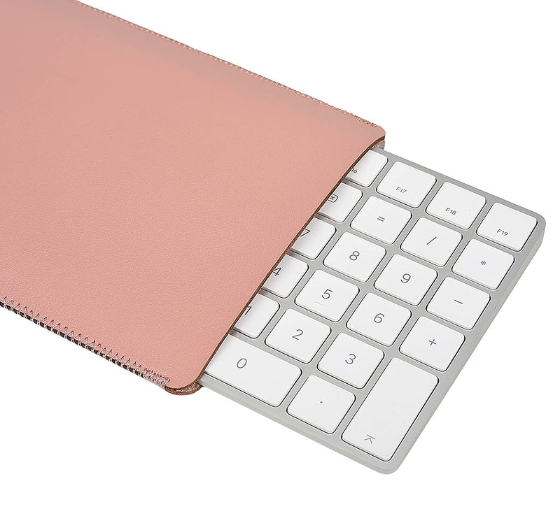 CaseBuy PU Leather Keyboard Sleeve Compatible with Apple 2022 Mac Studio Magic & iMac M1 Chip Magic Keyboard with Numeric Keypad A2520 & A1843 MQ052LL Keyboard Protective Bag Cover Pouch, Pink