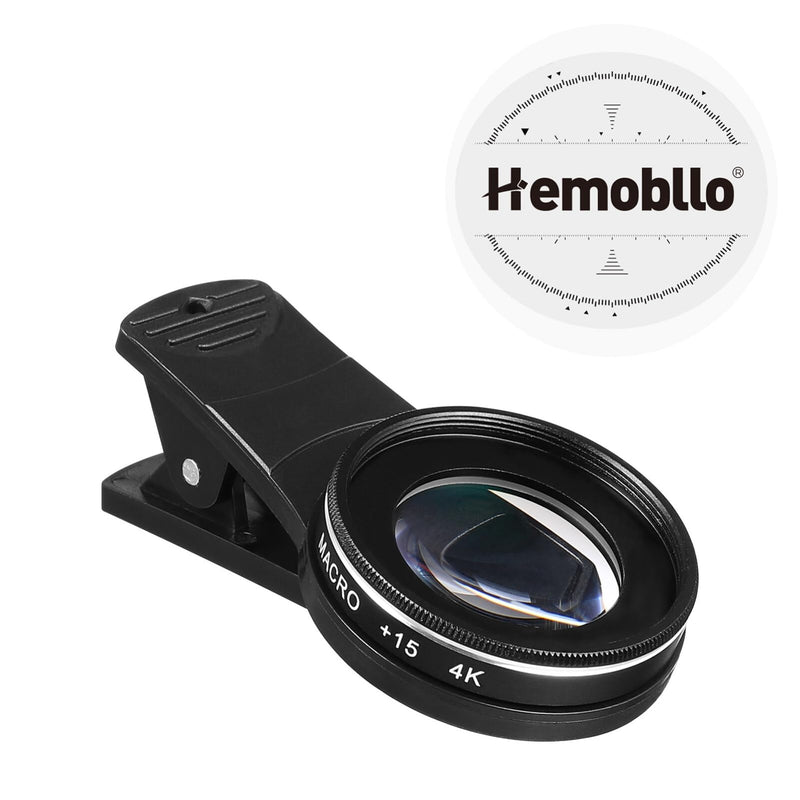 Smartphon 4K 15X Macro Lens: Phone Camera Lens Cell Phone Macro Lens 37mm Clip On Phone Lens Universal Macro Lens Compatible with iPhone/Most Smartphones Camera Lenses Black