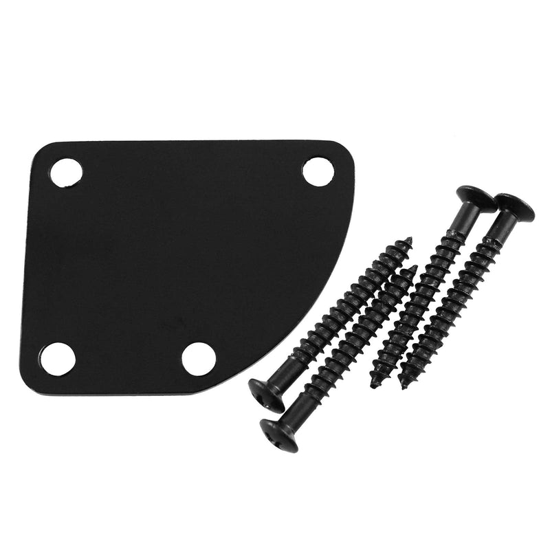 1 SET Electric Guitar Neck Plate Curved Cutaway Semi Round Neck Joint Back Mounting Plate 4 Holes with Screws Compatible with Guitar Bass Parts Replacement