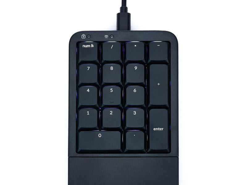 KINESIS Mechanical Keypad LP Numeric 10-Key for Mac & PC | Wired & Wireless Mode | Quiet Linear Mechanical Switches | Programmable | Ergonomic Palm Support | Backlit
