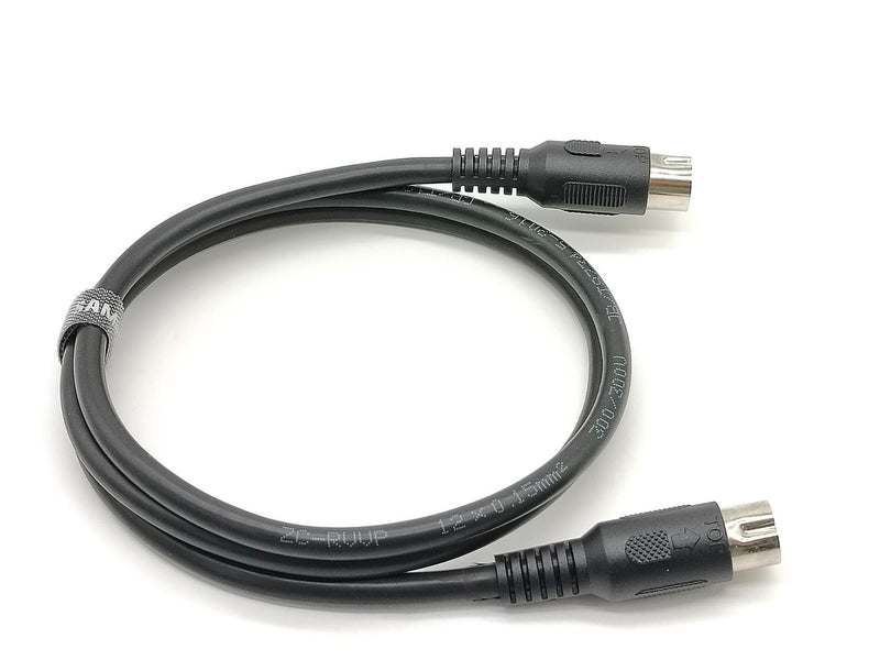 Straight 13-Pin MIDI Cable DIN Extended Cable 1 Meter for Car Cameras (Male to Male) Male to Male