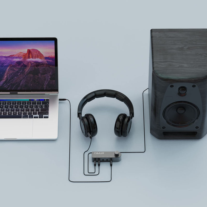 [AUSTRALIA] - Cubilux Bidirectional 3.5mm Audio Switcher (1-in to 4-Out / 4-in to 1-Out), Stereo 1/8” Aux Selector Box for Speaker Headphones/Earphones, Audio Switch for Laptop Computer Smartphone Tablet 