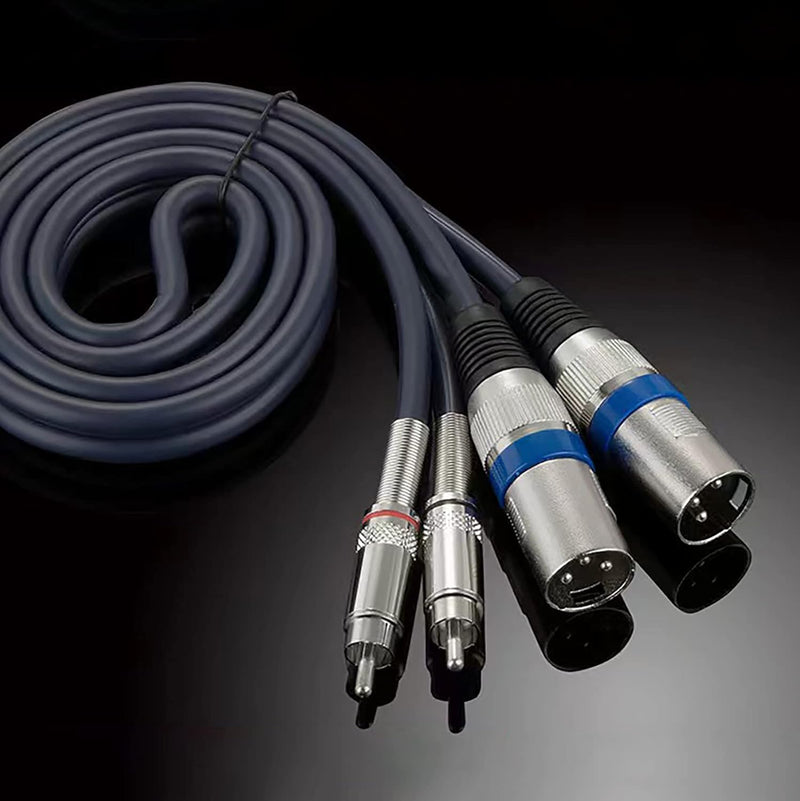 Seismic Audio Speakers 3 Foot XLR Dual Male Patch Cable, 2 XLR To 2 RCA Audio Cords