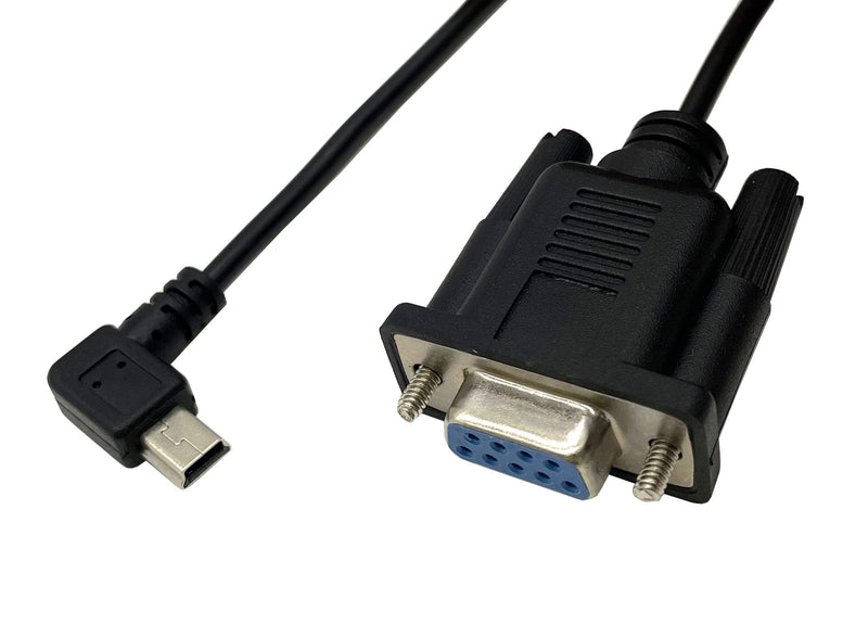 Dafensoy USB to RS232 Serial Adapter, Right Turn USB Mini 5 Pin Male to DB9 Pin Female Serial Converter Cable, for Various Serial Devices and USB Mini Port Black 1.8M/6Feet