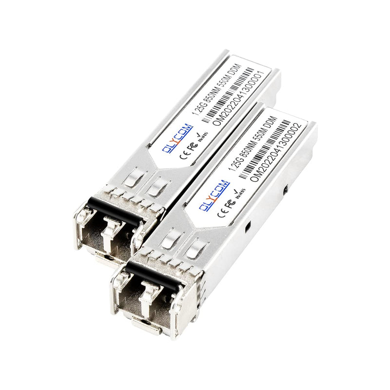 1.25G SFP 1000Base-SX 850nm Industrial MMF Multimode up to 550m Duplex LC DDM for Outdoor Use (2Pack) 2