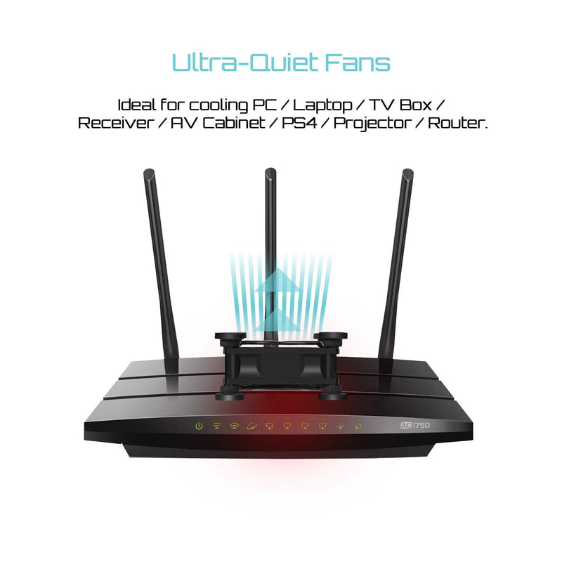 upHere U803 USB Fan 80mm Silent USB Fan Compatible with Computer / PS4 / TV Box/AV Cabinet