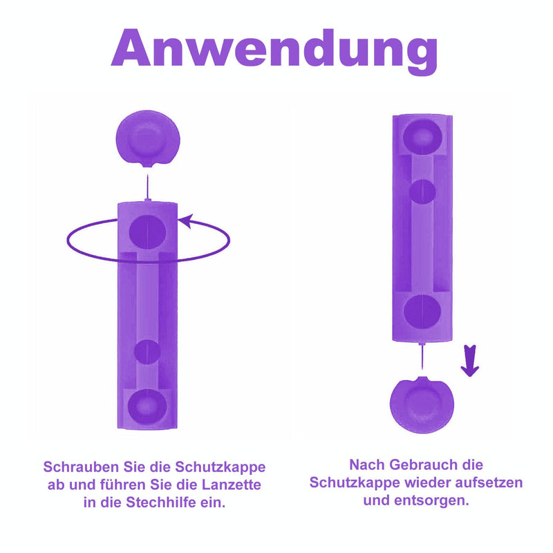 100 x One+Step Universal Lancets for All Standard Lancing Aids I Special Cut and Ultra Fine 30 G Needle for Virtually Painless Blood Removal I Sterile Blood Lancet I Ideal for Diabetics