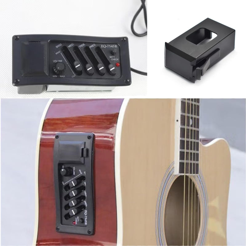 Guitar Pickup Battery Box Battery Guitar Case Acoustic Guitar Pickup Parts, Pickup Shell Cover Installed on Guitar Bass with 9V Battery Box, Case Holder Replacement for EQ 7545R - 2Pcs