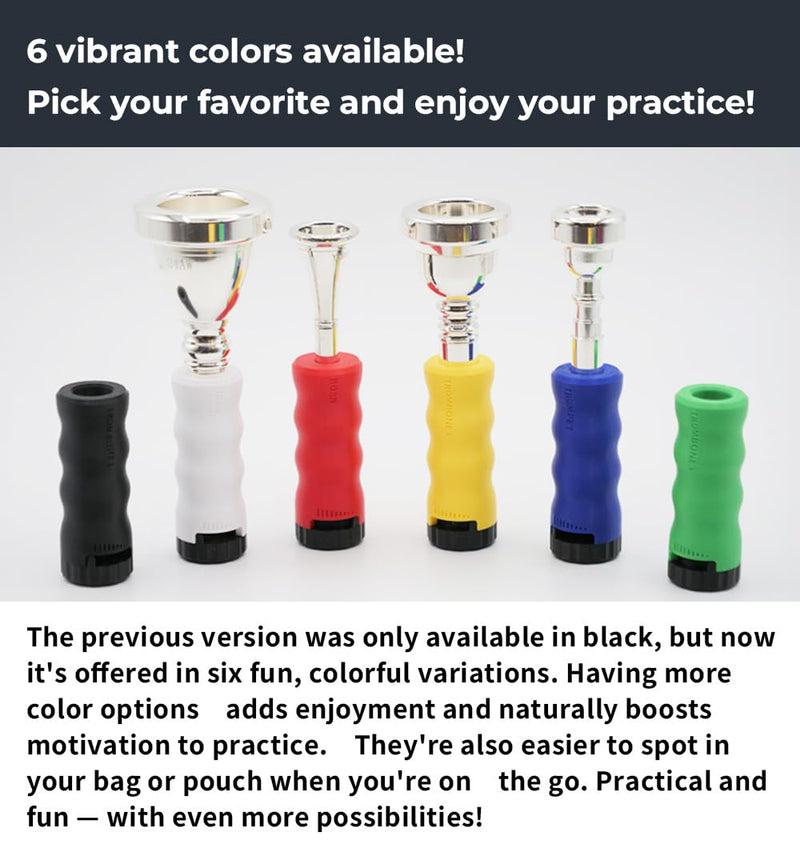 French Horn Mouthpiece Buzzing Trainer – One-Touch Adjustable Resistance – Daily Practice & Warm-up – BRASS BUZZ TRAINER (Red) Red