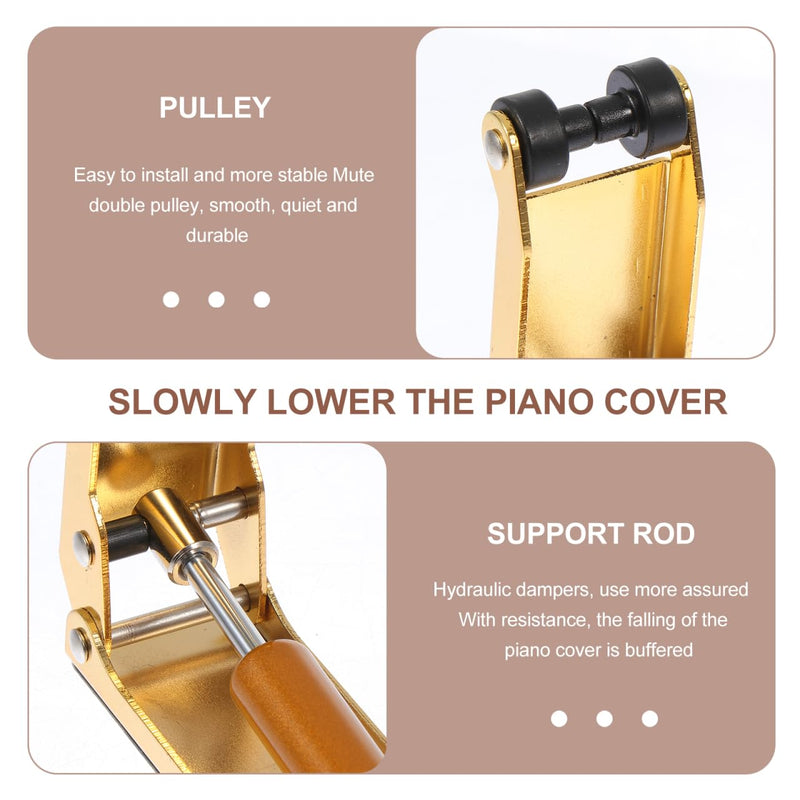 Piano Cover Buffer Device - Metal Finger Protection for 88 Key Piano Golden Slow Fall Control Bumper 9.5X7.5X2.7CM