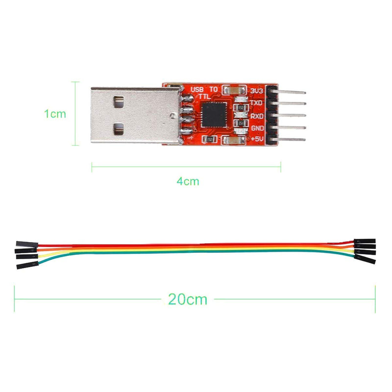 IZOKEE CP2102 Module USB to TTL 5PIN Serial Converter Adapter Module Downloader for UART STC 3.3V and 5V with Jumper Wires