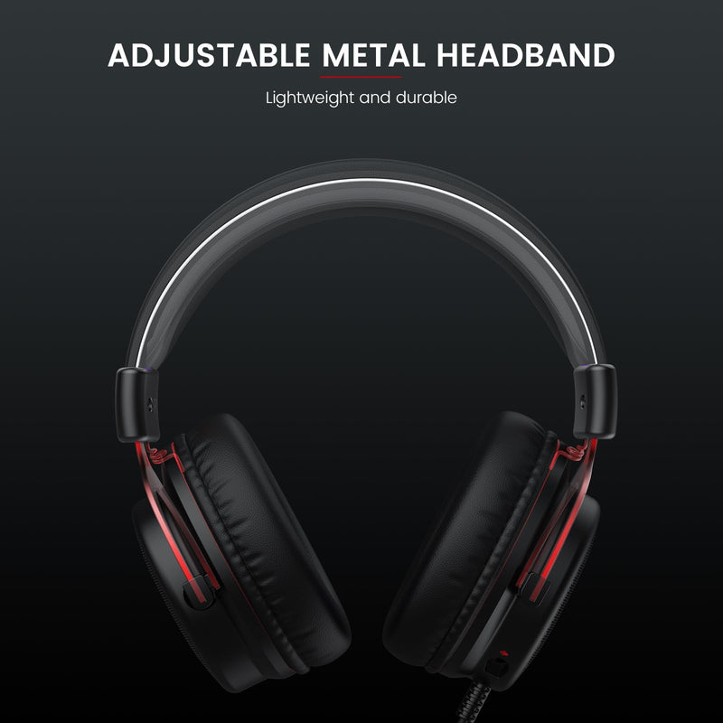 [AUSTRALIA] - EKSA E900 Gaming Headset with Microphone - PC Headset with Detachable Noise Canceling Mic, 3D Surround Sound, Wired Headphone for PS4, PS5, Xbox, Computer, Laptop, Switch, Handheld (3.5MM Jack) Red 