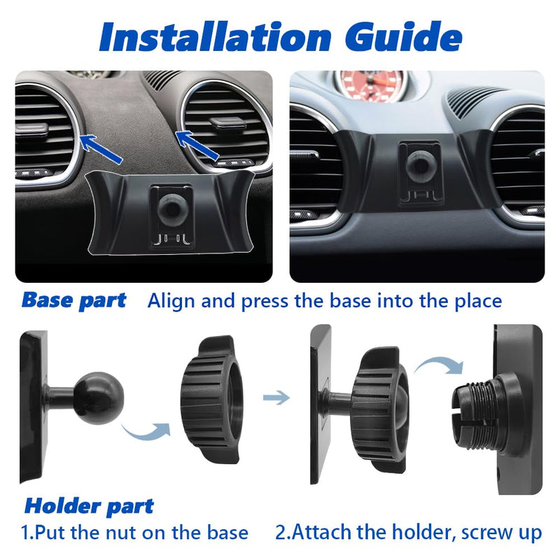 Car Phone Mount 2017-2024 Porsche 718 Boxster Cayman [Thick Case Friendly] Mobile Phone Holder Cell Navigation Bracket Air Vent Auto Accessories Cradles, All Phones