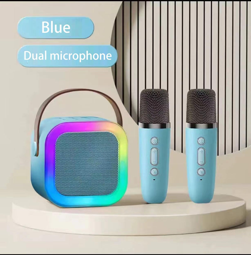 Karaoke Machine for Kids, Kids Karaoke Machine for Girls with 2 Wireless Microphones, Mini Portable Bluetooth Speaker Kids Karaoke Machine Gifts for Girls and Boys Family Party (Blue) blue