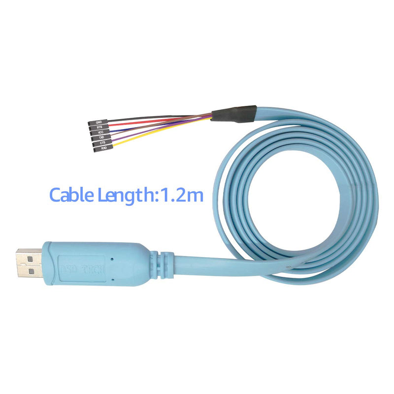 DSD TECH SH-U09BL USB to TTL Serial Cable with CP2102N Chip 1.2M/4FT