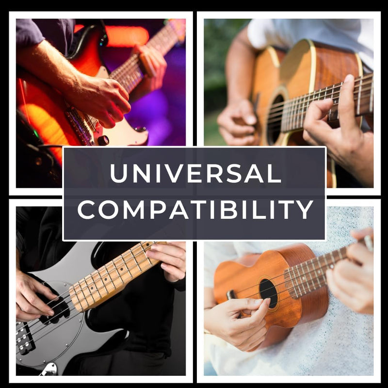Professional Guitar Capo w/Built-In Pick Holder | Universal Compatibility for Acoustic, Electric & Bass | by AudioMonkey | Includes 6 Picks! (Matte Black)