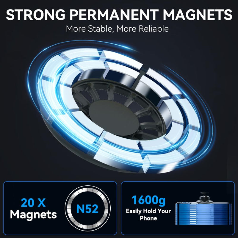 BEERTE Fits MagSafe Car Mount Fit for Mercedes Benz GLE, GLS 2020-2026 Hands Free Magnetic Phone Holder for Car 360° Rotation Car Phone Mount Fit for iPhone 17 16 15 14 Series MagSafe Case All Phones