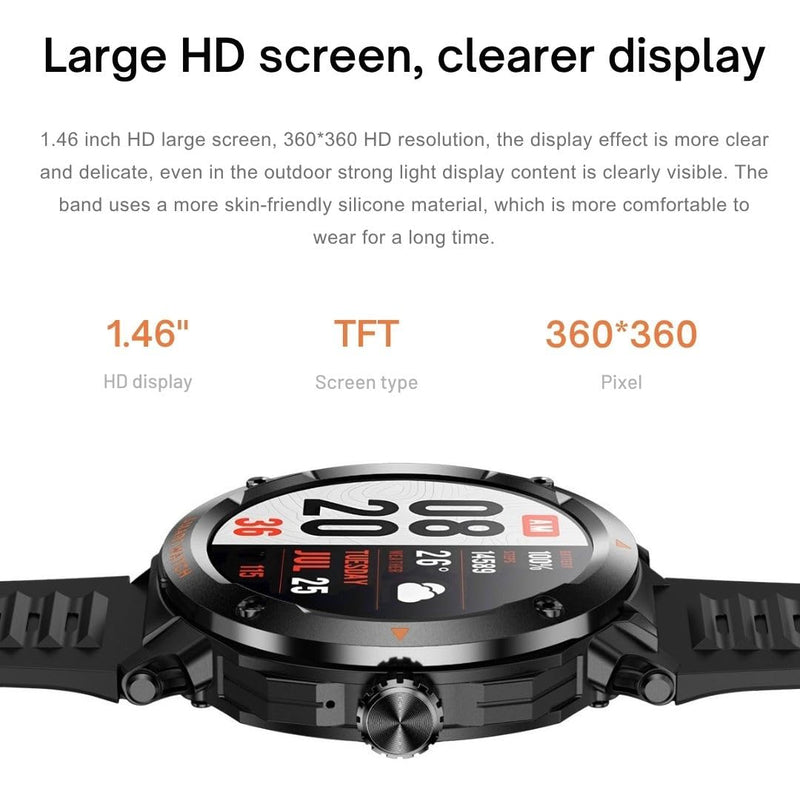 2-in-1 Smartwatch with Earbuds - Zinc Alloy Bezel, 1.46" Round Display, Bluetooth Call Function, Music Playback, NFC, Multiple Sports Modes, Fitness Tracking, Compatible with iPhone Android Smartphone