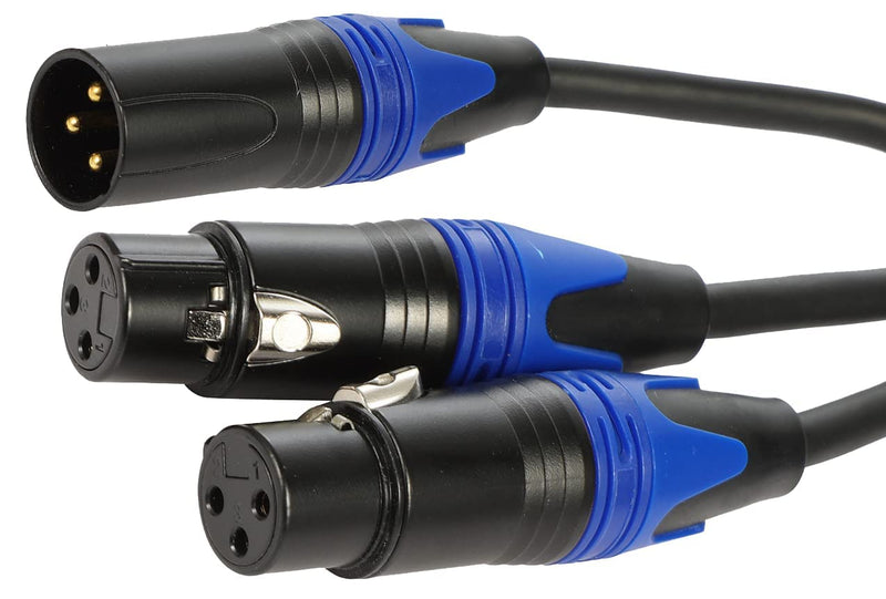 (5 FT- 2 Pack) 1 Male to 2 Female XLR Y Splitter Micrphone Cable, 3pin Male to Dual Female Y-Splitter Balanced Mic Audio Cables for Stereo Mic to L & R Audio Track 5 ft-2Pack