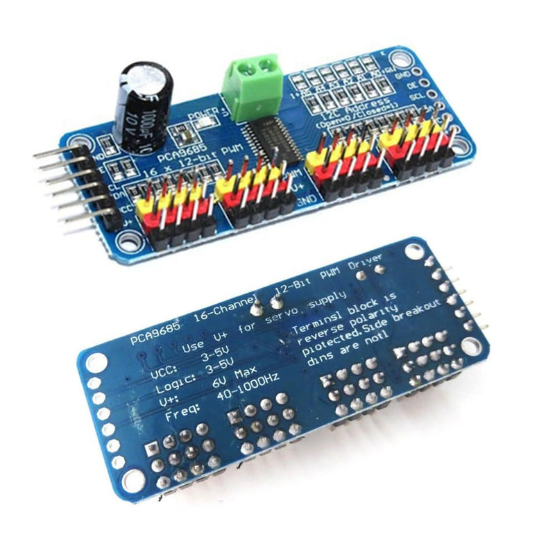 PCA9685 PWM Motor Driver 16 Channel 12-Bit PWM IIC Module for AR Duino Robot Control Electronic Expansion Sector Pack of 2