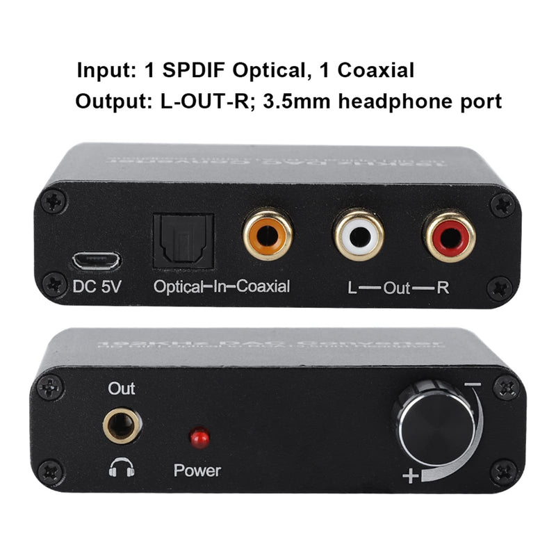 [AUSTRALIA] - Digital Audio Decoder 5.1 HD with Volume Adjustment,Support DTS/AC-3/ Optical Coaxial Toslink Analog Converter, for Network Player, HDTV, -ray DVD, DVD, , 360, DM500S, DM800HD 