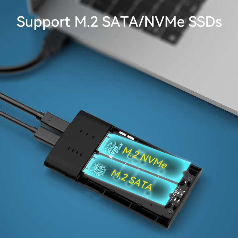 MAIWO K2022CL NVMe SATA Duplicator Enclosure, M.2 SSD to USB 10Gbps