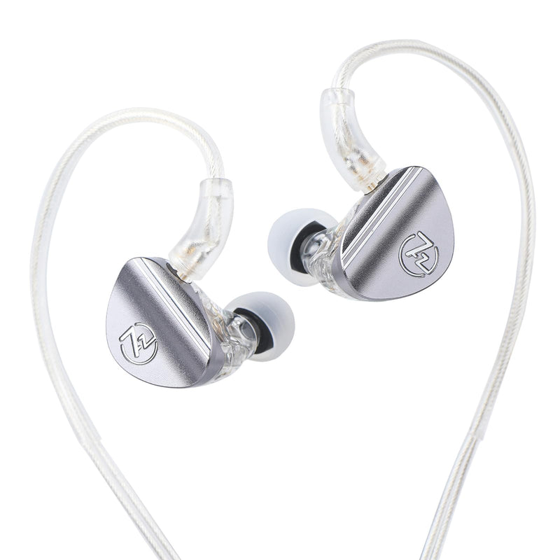 Linsoul 7HZ SONUS 1DD+1BA Dual Driver in Ear Monitor HiFi Wired Earbuds IEM | with Detachable High-end Silver-Plated OCC Cable, Aluminum Back Cavity for Audiophile, Gaming Earbuds, Grey, 3.5mm
