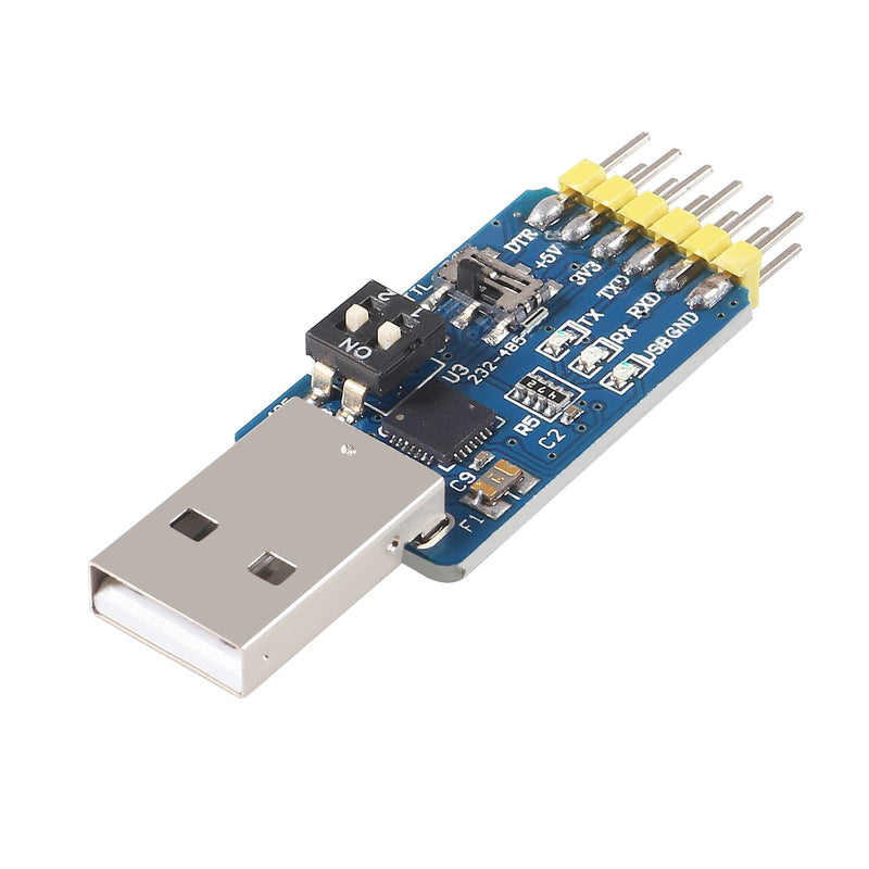 5Pcs USB-UART 6-in-1 Multifunctional Converter USB-TTL/RS485/232,TTL-RS232/485,232 to 485 Serial Adapter 3.3V / 5V Universal Adapter Module with CP2102
