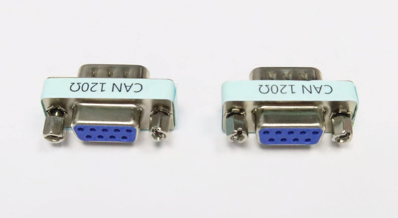 2pcs RS323 Serial DB9 Male to Female Connector Adatper with 120ohm Resistance